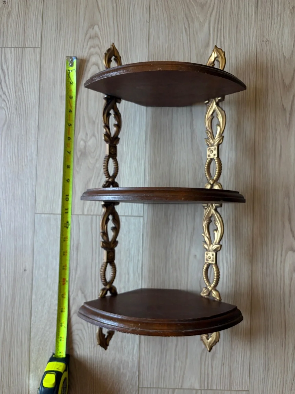 Vintage Sexton Mid Century Modern 3-Tier Corner Wall Shelf - MCM